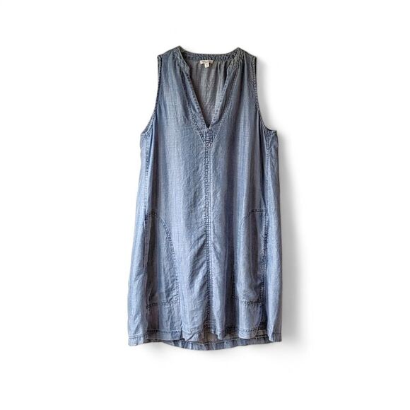 Splendid Denim Lagenlook Sleeveless Large Pocket Jean Mini Dress Women's Sz S - Picture 5 of 12